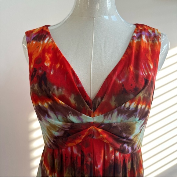 Chico's Women’s Dopamine Tie Dye Bohemian Casual Sleeveless V Neck Maxi Dress 0 - Picture 7 of 9